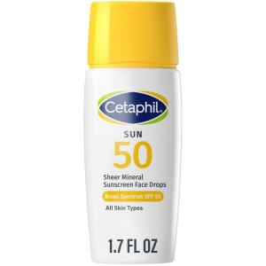 imageCETAPHIL Sheer Mineral Sunscreen Lotion for Face ampamp Body 3 fl oz 100 Mineral UVAUVB Filters Zinc Oxide ampamp Titanium Dioxide Broad Spectrum SPF 30 For Sensitive SkinSPF 50 Liquid Drops