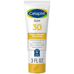 imageCETAPHIL Sheer Mineral Sunscreen Lotion for Face ampamp Body 3 fl oz 100 Mineral UVAUVB Filters Zinc Oxide ampamp Titanium Dioxide Broad Spectrum SPF 30 For Sensitive SkinSPF 30 Lotion