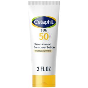 imageCETAPHIL Sheer Mineral Sunscreen Lotion for Face ampamp Body 3 fl oz 100 Mineral UVAUVB Filters Zinc Oxide ampamp Titanium Dioxide Broad Spectrum SPF 30 For Sensitive SkinNEW SPF 50 Lotion