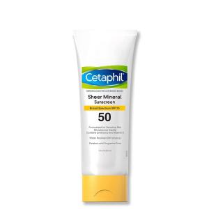 imageCETAPHIL Sheer Mineral Sunscreen Lotion for Face ampamp Body 3 fl oz 100 Mineral UVAUVB Filters Zinc Oxide ampamp Titanium Dioxide Broad Spectrum SPF 30 For Sensitive SkinSPF 50 Lotion