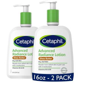 imageCetaphil Body Lotion Advanced Radiance Lotion with Shea Butter for Dry Sensitive Skin 16 oz Pack of 2 Fragrance Free Hypoallergenic NonComedogenicUnscented