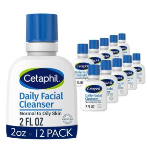 imageCetaphil Face Wash Daily Facial Cleanser for Sensitive Combination to Oily Skin 20 oz Gentle Foaming Soap Free Hypoallergenic2 oz Pack of 12
