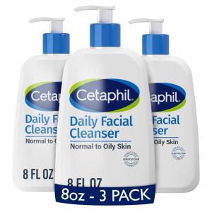 imageCetaphil Face Wash Daily Facial Cleanser for Sensitive Combination to Oily Skin 20 oz Gentle Foaming Soap Free Hypoallergenic8oz NEW Pack of 3