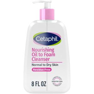 imageCetaphil Nourishing Oil to Foam Facial Cleanser for Normal to Dry Skin up to 24 Hour Hydration 8 fl oz